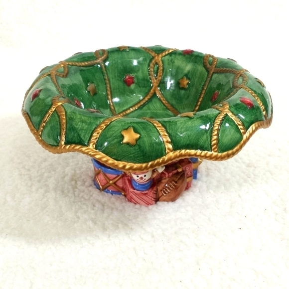 Fitz and Floyd Holiday Fitz And Floyd Christmas Dish Green Red And